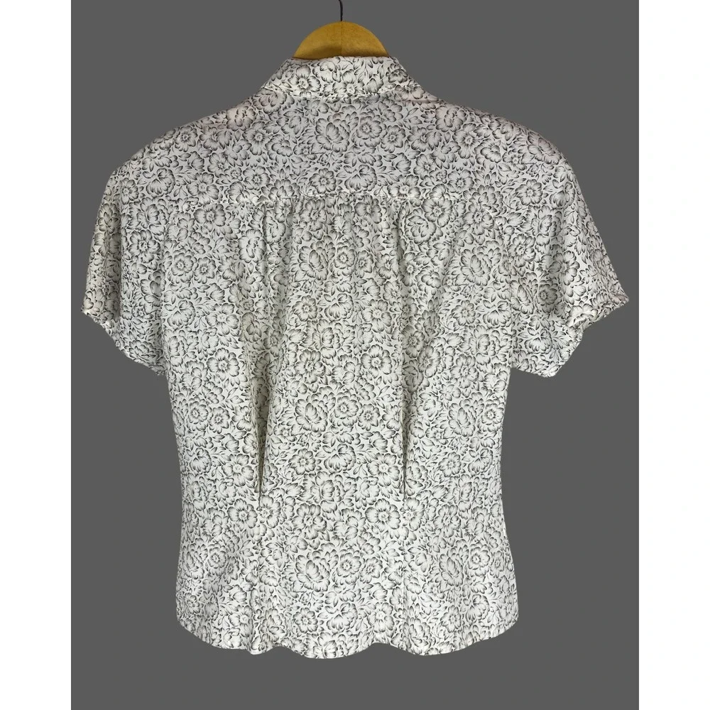 Liz Claiborne Collection Vintage Floral Skirt Set Cream Black 2 Piece Size 6 - Picture 6 of 13